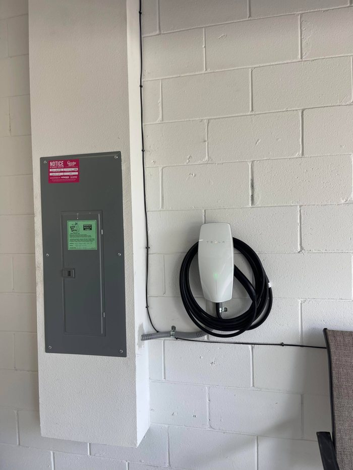 Hardwired home EV charger installation by Go Electric Chargers