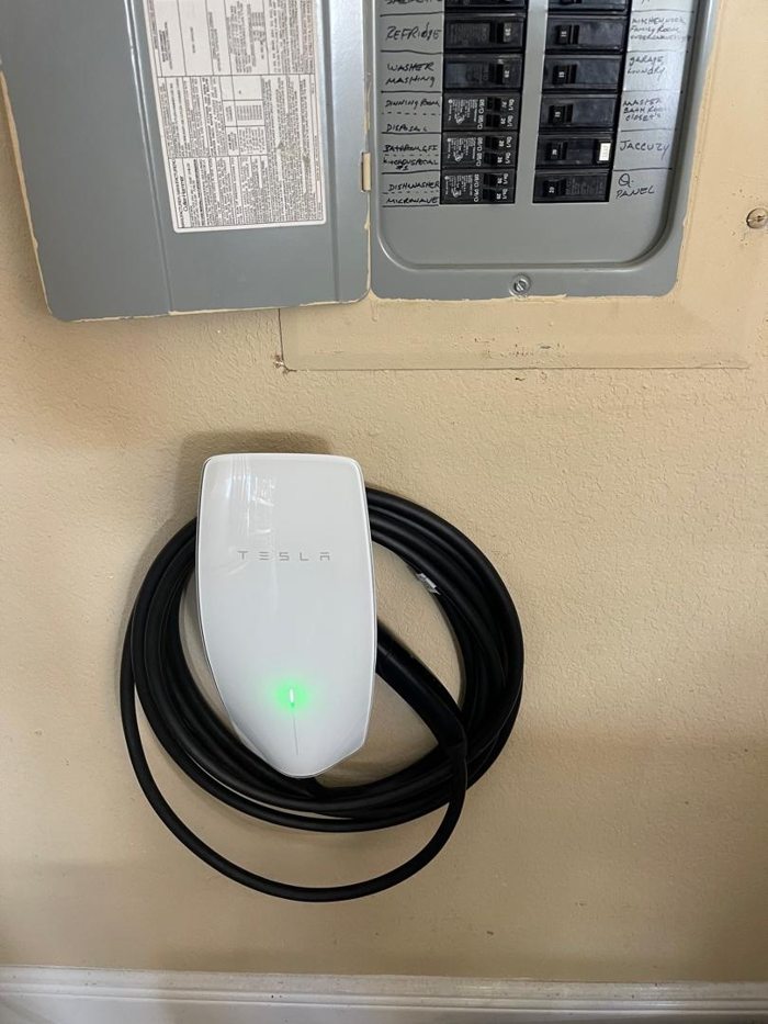Hardwired home EV charger installation by Go Electric Chargers